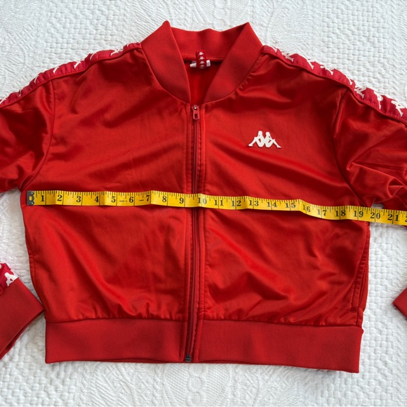 Kappa Cropped Full Zip Jacket Women’s Size Large L Classic Red White - Picture 5 of 7